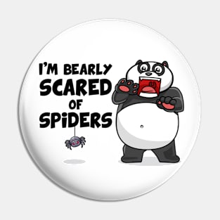 Bearly scared of spiders (on light colors) Pin