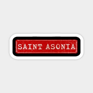 vintage retro plate Saint Asonia Magnet