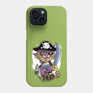 Cat pirate treasure Phone Case