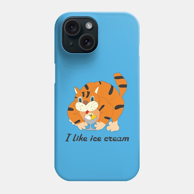 The cat is an ice cream lover Phone Case by Alekvik