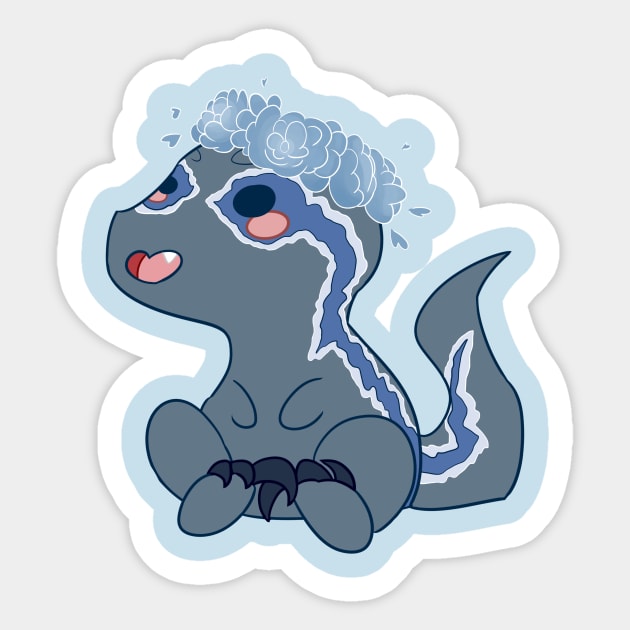 Chibi Blue with Blue Flowers Jurassic World Blue Raptor