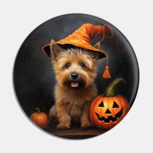 Norwich terrier Halloweem Pin