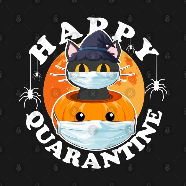 Happy Quarantine, Cat Pumpkin Face Mask Halloween Costume by Kawaii_Tees