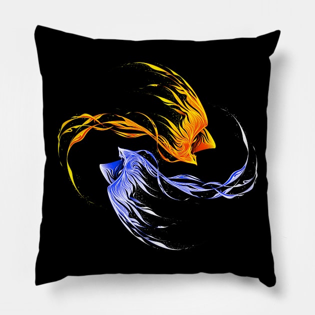 Phoenix Ice And Fire Pillow by Tobe_Fonseca