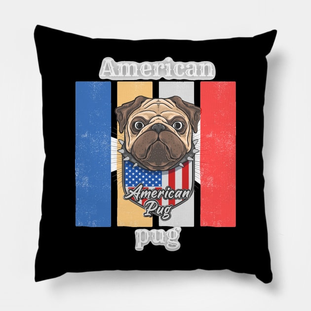 American Pug dog lovers T-shirts Pillow by AWhouse 