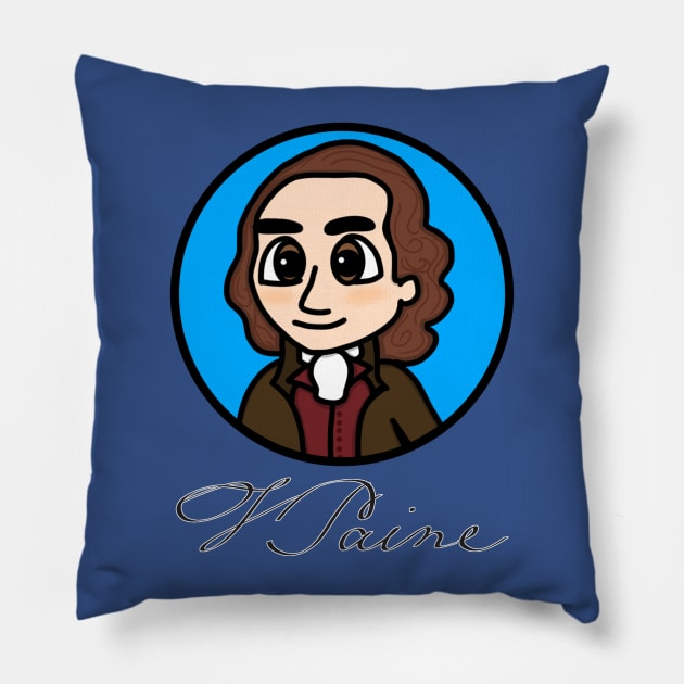 Patriot Portrait - Chibi Thomas Paine (Small Print) with Signature Pillow by Aeriskate