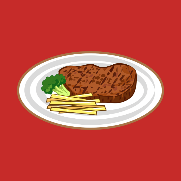 Steak cartoon illustration by Miss Cartoon