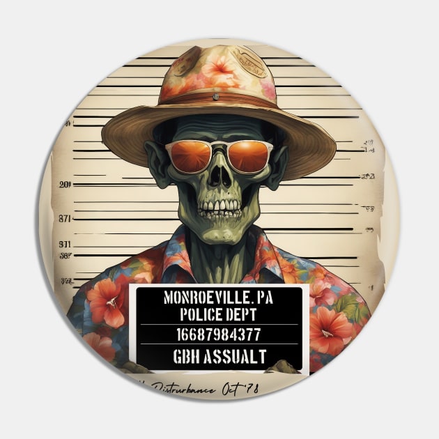 Zombie Police Mugshot, arrested  dead-velopment Pin by Teessential