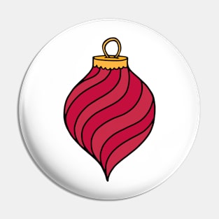 Red Christmas Tree Ornament Pin