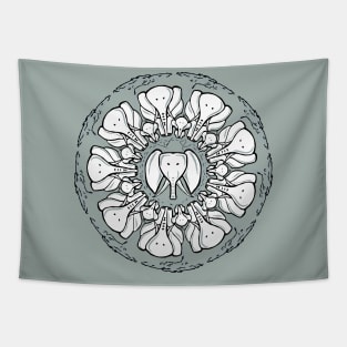 19 Fun African Elephants - Symmetric Design Tapestry