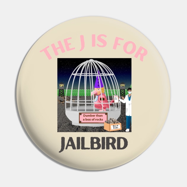 Donald J Trump Jailbird Dunce Cap Pin by Funny Bone