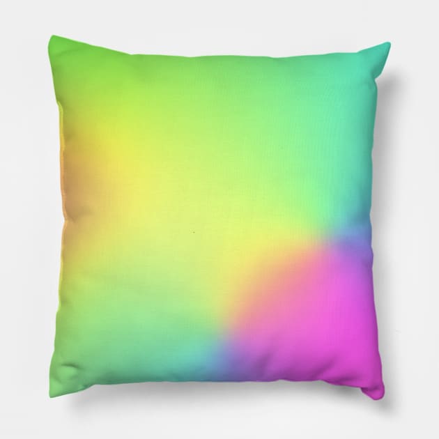 Rainbow Colors Abstract Blurry Gradient Ombre Soft Tie Dye Look Pillow by anijnas