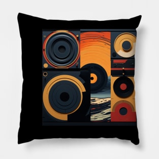 Audio Chaos Spinning Vinyl Mix Geometric Turntable Abstraction Pillow