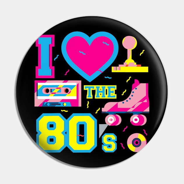 Retro 80's Party Girl Funny Cute Vintage Party Costume Women Pin by Tater's 