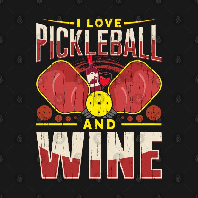 I love Pickleball and Wine Pickle-Ball Gift by aneisha