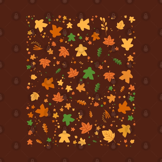 Meeple Autumn Pattern Board Games by pixeptional