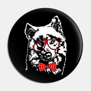 Funny Samoyed dog with glasses Pin