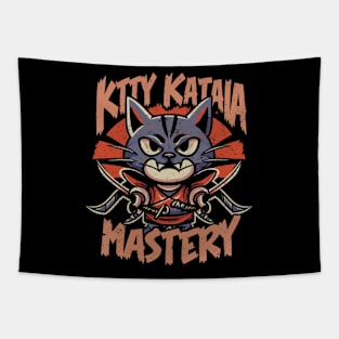 Kitty katana mastery Tapestry