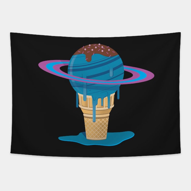 Space is Sweet- Ice Cream Cone Tapestry by CosmoQuestX