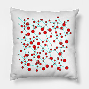 red and teal dot design Pillow