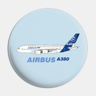 Airbus A380 Illustration Pin