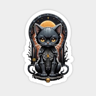 Black Skeleton Cat 1 Magnet