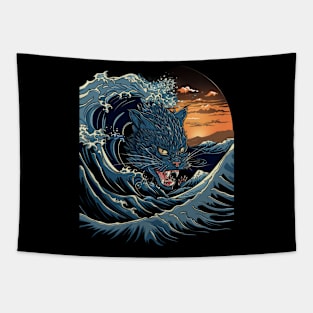 Catzilla Cat Feline Majesty Tapestry