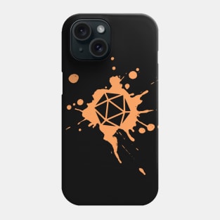 Orange 20 Sided Dice Paint Splatter Spraypaint Dungeons Crawler and Dragons Slayer Tabletop RPG Addict Phone Case