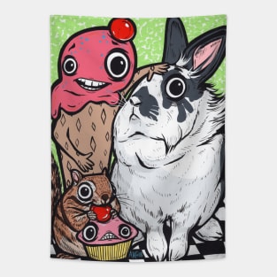 Lionhead Rabbit Friends Tapestry