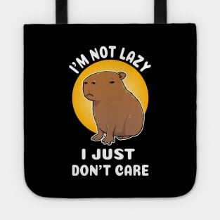 I'm not lazy I just don't care Capybara Cartoon Tote