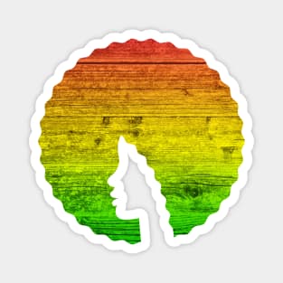 Afro Hair Woman with African Rasta Colors, Black History Magnet
