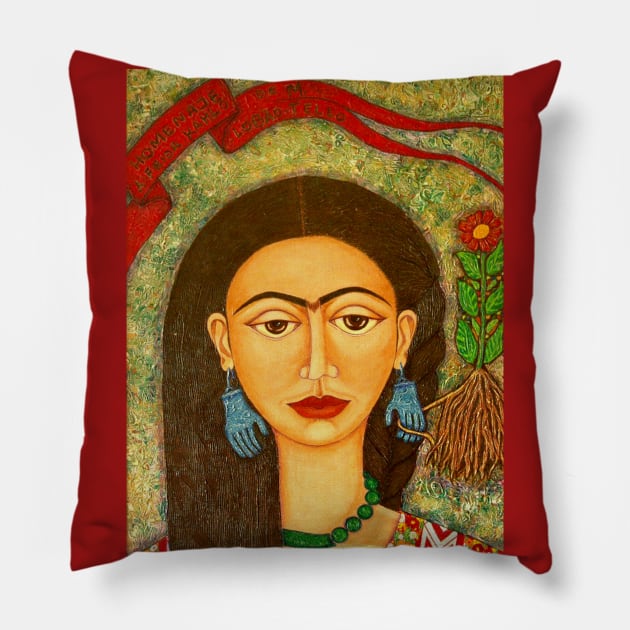 Homage to Frida Pillow by madalenalobaotello