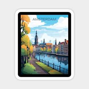 Amsterdam, Netherlands, Travel Print, Travel Wall Art, Travel Home Décor, Travel Gift Art Magnet