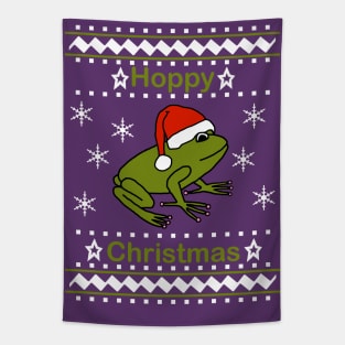 Frog says Hoppy Christmas Tapestry