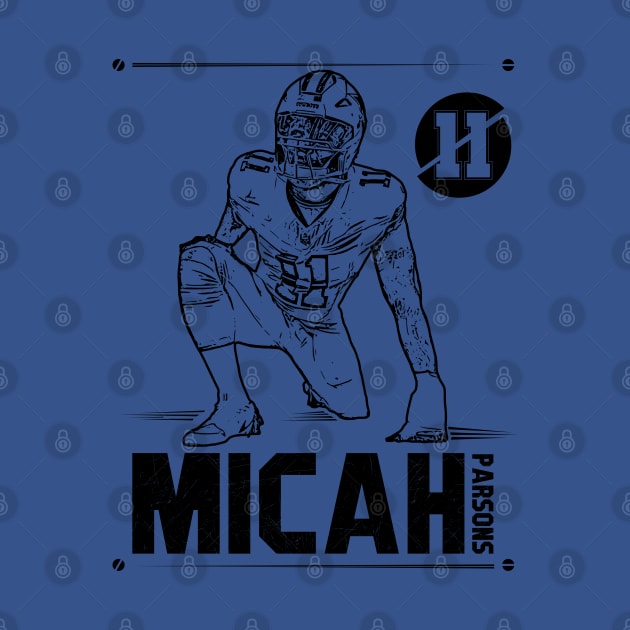 Micah parsons || dallas cowboys | Black Retro by Aloenalone