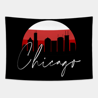 Chicago Basketball Skyline Tapestry