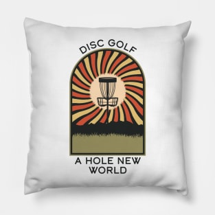 Disc Golf A Hole New World | Disc Golf Vintage Retro Arch Mountains Pillow