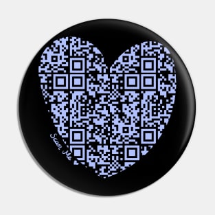 Pastel Purple Rick Astley Rickroll QR Code Heart Art Pin