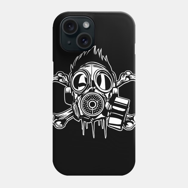 Cross Bones Gas Mask Phone Case by SEspider