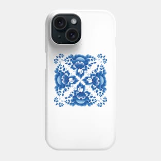 Romantic blue flowers and leaves (3) Phone Case