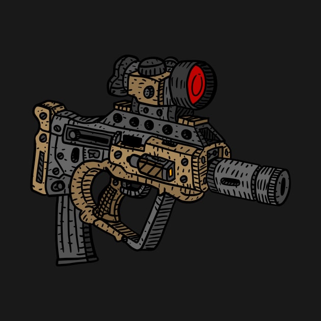 bullpup combat rifle, gun art. by JJadx