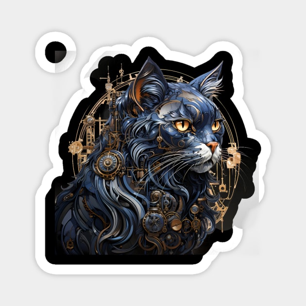 Steampunk Cat Animals Magnet by DesingHeven