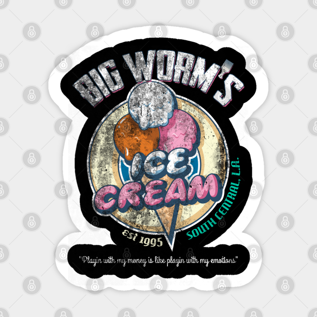 Big Worm's Ice Cream, distressed - Friday - Sticker