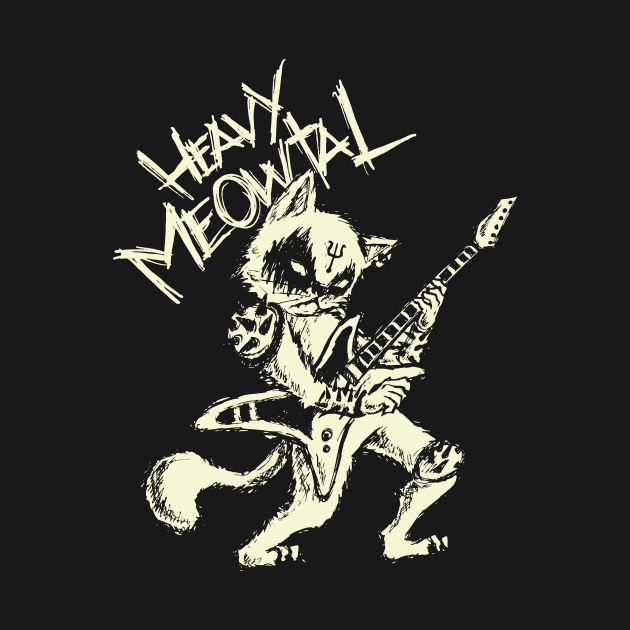 Heavy Metal Cats Gift Clothing Guitar Playing Cat Gothic by TellingTales