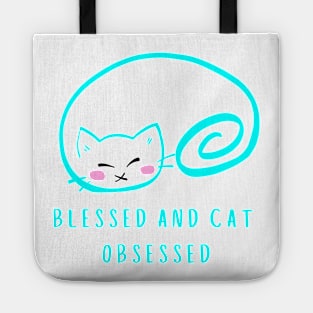 BLESSED AND CAT OBSESSED/ Cute Kitten Tote