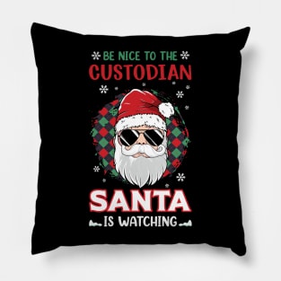 Christmas Be Nice Santa Is Watching Pillow