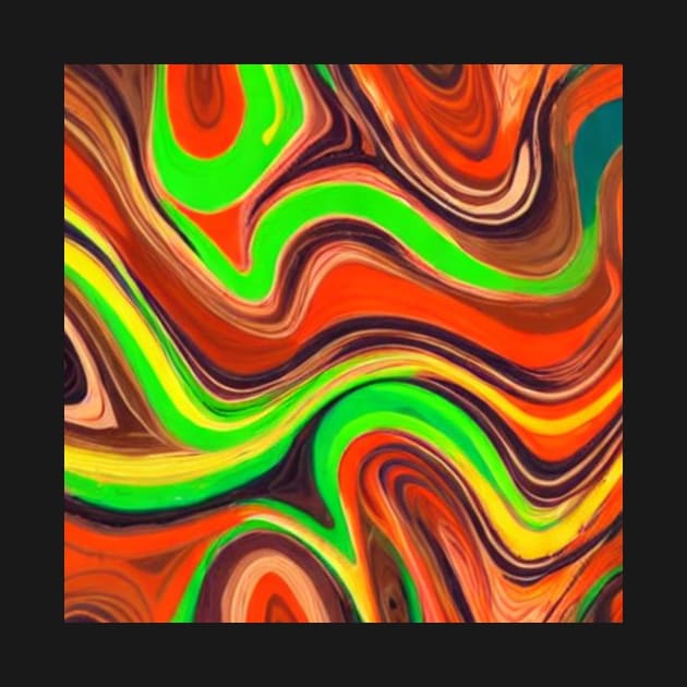 Colorful Abstract Paint Swirls by ZesTees