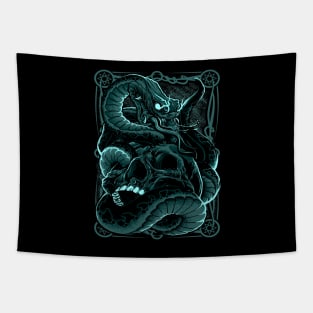 Skull with Snake 01 Tapestry