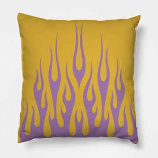 Yellow and Purple Flames Pillow