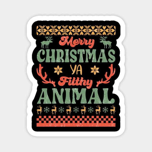 Merry Christmas Ya Filthy Animal Sublimation Magnet by TeesByKimchi